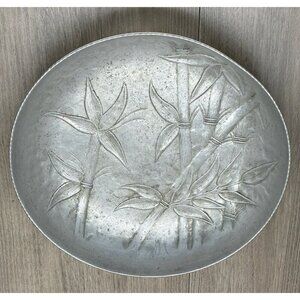 Vintage Everlast Hand-Forged Aluminum Bowl Bali Bamboo Motif B57 Round Silver